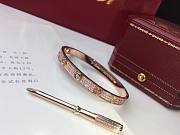 Okify Cartier Love Bracelet Diamond Paved 6.7 mm Rose Gold  - 5
