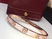 Okify Cartier Love Bracelet Diamond Paved 6.7 mm Rose Gold  - 4