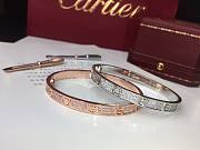 Okify Cartier Love Bracelet Diamond Paved 6.7 mm Rose Gold  - 3