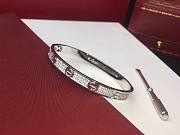 Okify Cartier Love Bracelet Diamond Paved 6.7 mm White Gold - 1