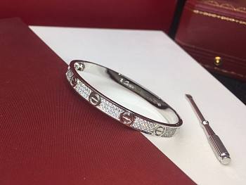 Okify Cartier Love Bracelet Diamond Paved 6.7 mm White Gold