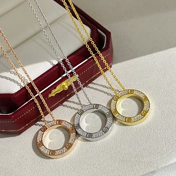 Okify Cartier Love Necklace Diamond Paved 
