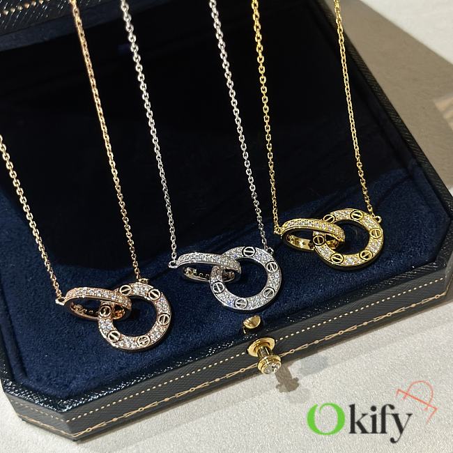Okify Catier Love Necklace Diamond Paved - 1