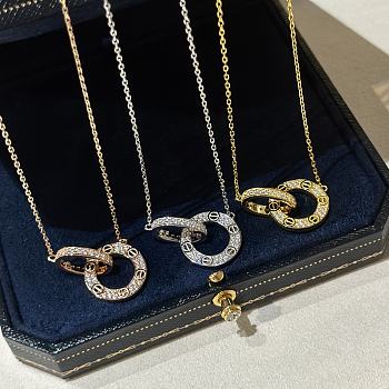 Okify Catier Love Necklace Diamond Paved