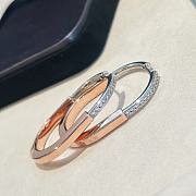 Okify Tiffany Lock Earrings in Rose and White Gold with Diamonds Extra Large - 1