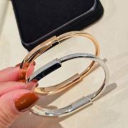 Okify Tiffany Lock Bracelet Bangle Rose/ White Gold  - 2