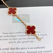 Okify VCA Vintage Alhambra 5 Motifs Bracelet Yellow Gold Red - 3