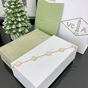 Okify VCA Vintage Alhambra 5 Motifs Bracelet Yellow Gold White Mother Of Pearl - 4