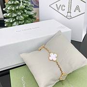 Okify VCA Vintage Alhambra 5 Motifs Bracelet Yellow Gold White Mother Of Pearl - 2