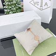 Okify VCA Vintage Alhambra Bracelet 5 Motifs Rose Gold Diamond Gray Mother Of Pearl - 3