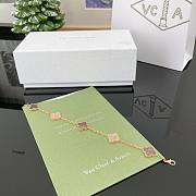 Okify VCA Vintage Alhambra Bracelet 5 Motifs Rose Gold Diamond Gray Mother Of Pearl - 2