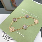 Okify VCA Vintage Alhambra Bracelet 5 Motifs Rose Gold Diamond Gray Mother Of Pearl - 6