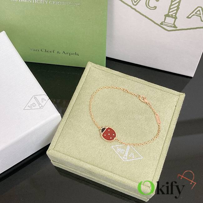 Okify VCA Lucky Spring Bracelet Closed Wings Ladybug Rose Gold - 1