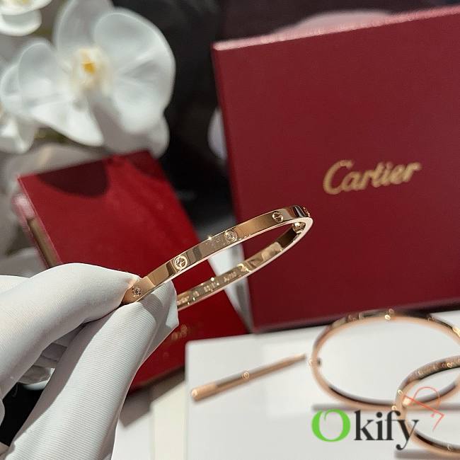 Okify Cartier Love Bracelet Small Model 6 Diamonds 3.65 mm Rose Gold - 1