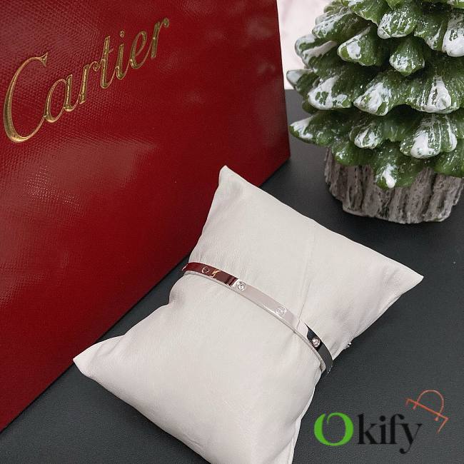 Okify Cartier Love Bracelet Small Model 6 Diamonds 3.65 mm White Gold - 1