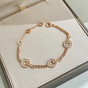 Okify Bvlgari Bvlgari Openwork 18 KT Rose Gold Bracelet Set with Full Pave Diamonds on The Circular Elements - 1