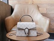 Okify GG Dionysus Mini Top Handle Bag Beige and White GG Supreme Canvas - 1