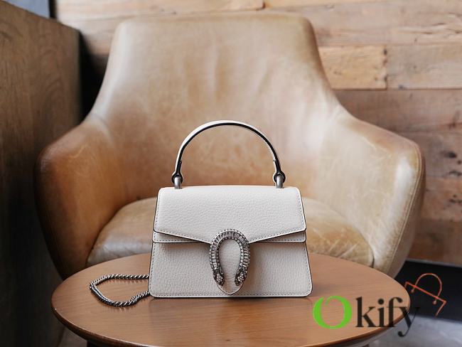 Okify GG Dionysus Mini Top Handle Bag White Leather - 1
