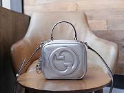 Okify Gucci Blondie Top Handle Bag Metallic Silver Leather - 1