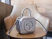 Okify Gucci Blondie Top Handle Bag Metallic Silver Leather - 4