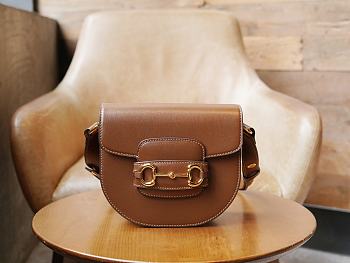 Okify Gucci Horsebit 1955 Mini Rounded Bag Brown Leather