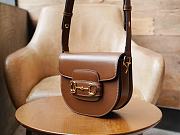 Okify Gucci Horsebit 1955 Mini Rounded Bag Brown Leather - 3