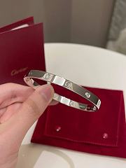 Okify Cartier Love Diamond Bracelet 4 Diamonds White Gold - 2