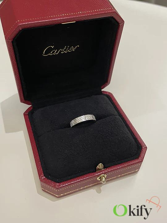 Okify Cartier Love Diamond Paved Ring White Gold - 1
