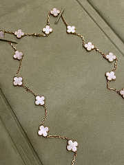 Okify VCA Vintage Alhambra Long Necklace White Mother Of Pearl 20 Motifs Yellow Gold - 2