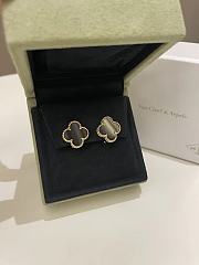 Okify VCA Vintage Alhambra Earrings Black Onyx Yellow Gold - 3