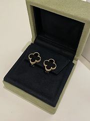 Okify VCA Vintage Alhambra Earrings Black Onyx Yellow Gold - 5