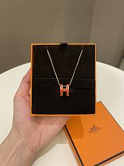 Okify Hermes Pop H Necklace Orange  - 1