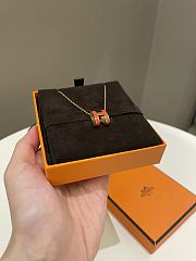 Okify Hermes Pop H Necklace Orange  - 6