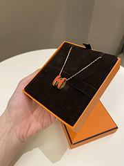 Okify Hermes Pop H Necklace Orange  - 5