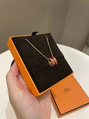 Okify Hermes Pop H Necklace Orange  - 4