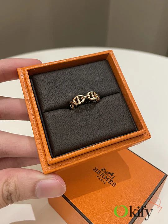 Okify Hermes Bague Ca Enchainee Ring Rose Gold - 1