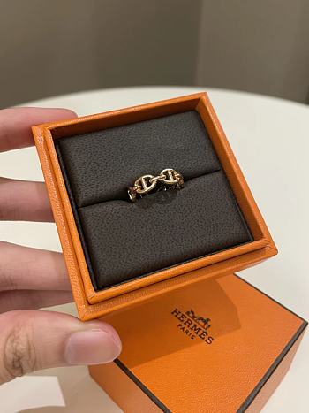 Okify Hermes Bague Ca Enchainee Ring Rose Gold