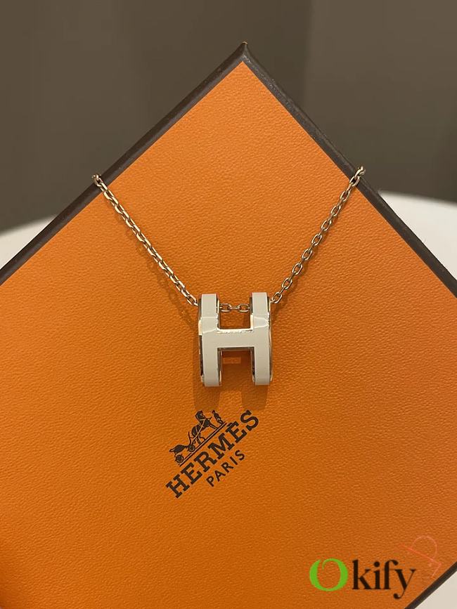 Okify Hermes Pop H Necklace White - 1