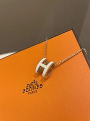 Okify Hermes Pop H Necklace White - 2