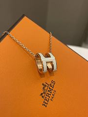 Okify Hermes Pop H Necklace White - 3