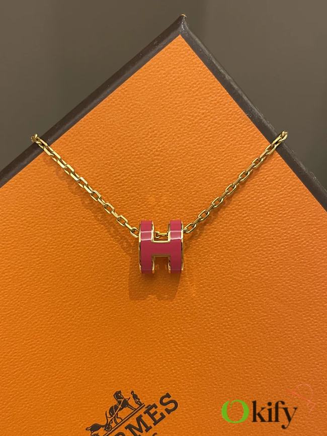 Okify Hermes Mini Pop H Necklace Rose Extreme - 1