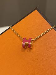 Okify Hermes Mini Pop H Necklace Rose Extreme - 3