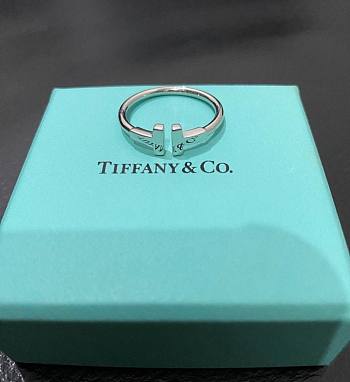 Okify Tiffany T Wire Ring in 18k Silver