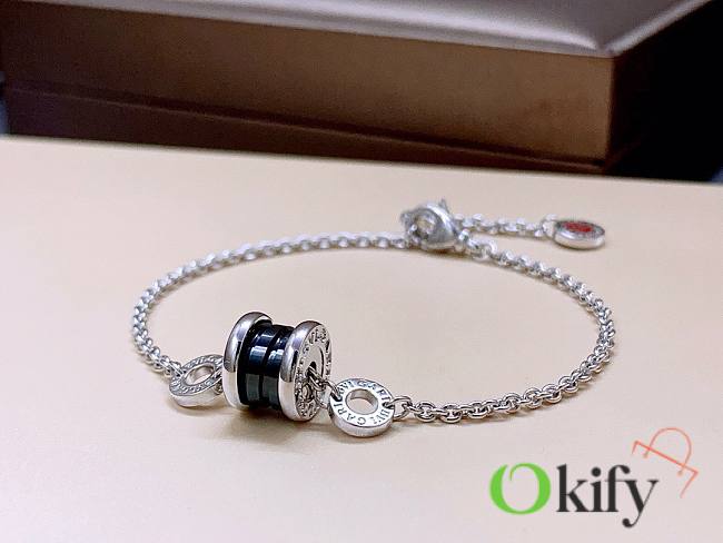 Okify Bvlgari Save The Children Bracelet Silver Black Ceramic - 1