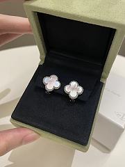 Okify VCA Vintage Alhambra Earrings Mother Of Pearl White Gold - 4