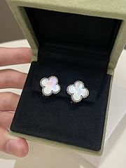 Okify VCA Vintage Alhambra Earrings Mother Of Pearl White Gold - 3