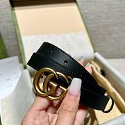 Okify Gucci Leather Belt with Double G Buckle 20mm - 1