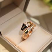 Okify Bvlgari Serpenti Viper One Coil Ring Rose Gold Black Onyx Elements Demi Pave Diamonds - 5