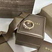Okify Bvlgari Serpenti Viper One Coil Ring Yellow Gold Mother Of Pearl Elements And Pave Diamonds - 6