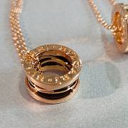Okify Bvlgari B.Zero1 Design Legend Necklace Rose Gold Black White Ceramic - 2
